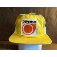 Vintage Snapback O.J. Pipelines Patch Mesh Trucking Trucker Hat Cap Promo Wear  eb-97969925